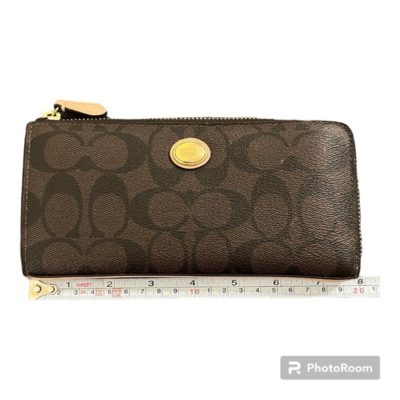 Coach Signature Peyton Double Zip w/ Matching Wallet- EUC - Picture 14 of 14